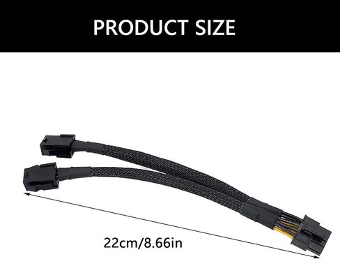 GPU 8Pin الرسومات بطاقة فيديو مزدوجة 6 دبوس أنثى إلى 8 ذكر الكبل الأكمام الذكور 8 موصل كابل محول GPU in Saudi Arabia
