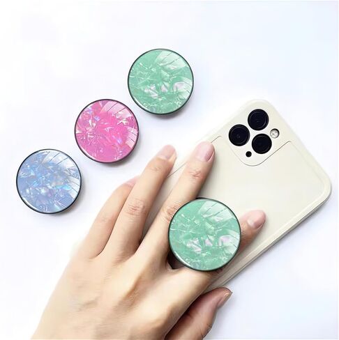 3 حزمة قابلة للتوسيع للهاتف المحمول ، حامل الهواتف المحمولة قبضة هاتفية للهاتف الذكي - Glitter Pink Green Blue in Kuwait