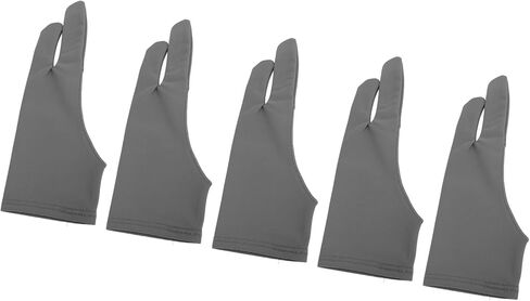 Diooche 5 PCS Drawing Gloves ، اليسرى اليمنى Universal Gloves القفازات الفنية مع إصبعين للرسم والكتابة (s) in Kuwait