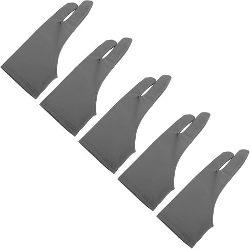 Diooche 5 PCS Drawing Gloves ، اليسرى اليمنى Universal Gloves القفازات الفنية مع إصبعين للرسم والكتابة (s) in Kuwait