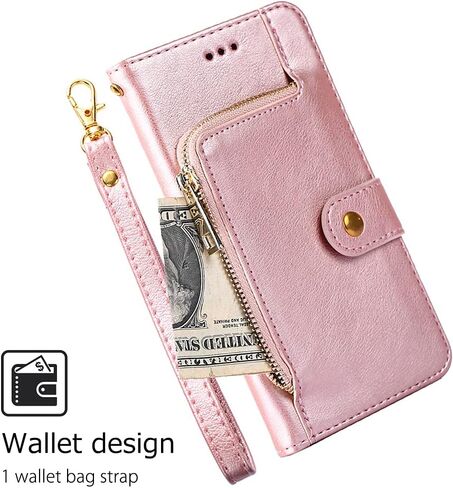 Asuwish Phone Case for Samsung Galaxy S23 5G Wallet Cell Cover with Tempered Glass Screen Protector and Leather Flip Credit Card Holder Slot Stand S 23 23S GS23 G5 SM-S911U 6.1 inch Women Rose Gold in Saudi Arabia