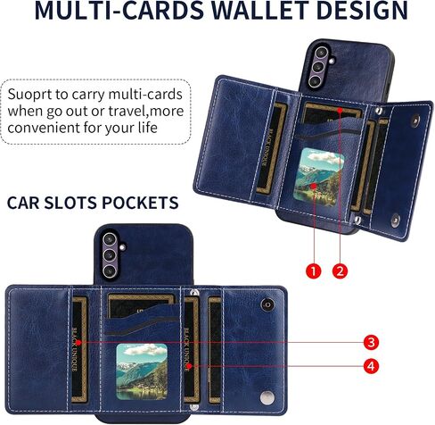 Asuwish Phone Case for Samsung Galaxy S23 FE 5G Wallet Cover with Tempered Glass Screen Protector Credit Card Holder Slot Crossbody Strap Stand Cell Accessories S 23 EF S23FE 23S Women Girls Men Blue in Saudi Arabia