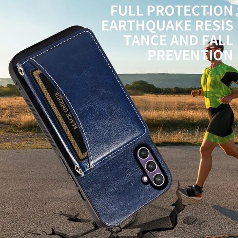 Asuwish Phone Case for Samsung Galaxy S23 FE 5G Wallet Cover with Tempered Glass Screen Protector Credit Card Holder Slot Crossbody Strap Stand Cell Accessories S 23 EF S23FE 23S Women Girls Men Blue in Saudi Arabia