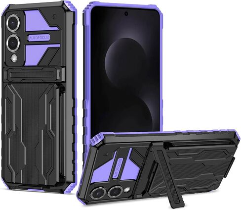 Phone Case for Samsung Galaxy S25 Edge Wallet Case SM-S937U with Screen Protector, Card Holder Built-in Stand Shockproof Protective Phone Cover for Samsung Galaxy S25 Edge Purple in Saudi Arabia