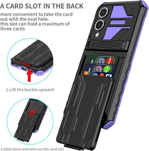 Phone Case for Samsung Galaxy S25 Edge Wallet Case SM-S937U with Screen Protector, Card Holder Built-in Stand Shockproof Protective Phone Cover for Samsung Galaxy S25 Edge Purple in Saudi Arabia