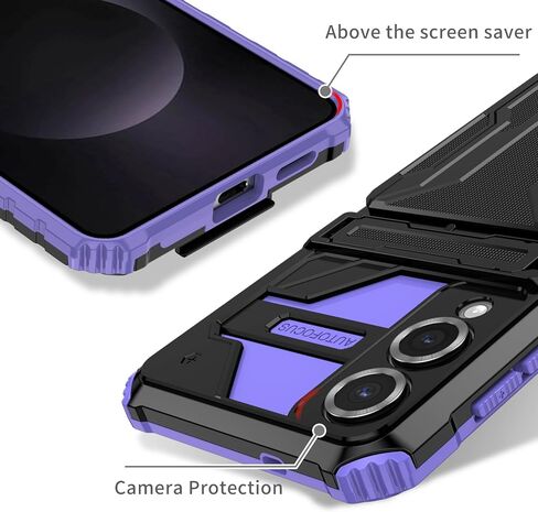 Phone Case for Samsung Galaxy S25 Edge Wallet Case SM-S937U with Screen Protector, Card Holder Built-in Stand Shockproof Protective Phone Cover for Samsung Galaxy S25 Edge Purple in Saudi Arabia