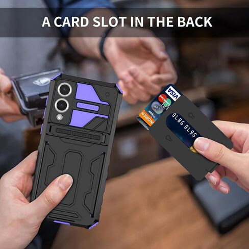 Phone Case for Samsung Galaxy S25 Edge Wallet Case SM-S937U with Screen Protector, Card Holder Built-in Stand Shockproof Protective Phone Cover for Samsung Galaxy S25 Edge Purple in Saudi Arabia
