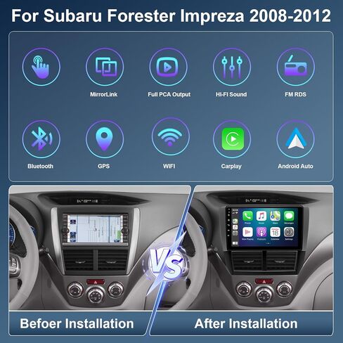 Car Stereo Radio GPS CarPlay متوافق مع Subaru WRX 2008-2014 مع Carplay/Android Auto ، IPS Touch Screen Android 13 Car Radio GPS Pluetooth ، 4+64GB in Saudi Arabia