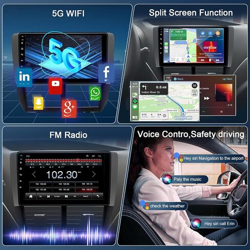 Car Stereo Radio GPS CarPlay متوافق مع Subaru WRX 2008-2014 مع Carplay/Android Auto ، IPS Touch Screen Android 13 Car Radio GPS Pluetooth ، 4+64GB in Saudi Arabia