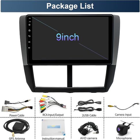 Car Stereo Radio GPS CarPlay متوافق مع Subaru WRX 2008-2014 مع Carplay/Android Auto ، IPS Touch Screen Android 13 Car Radio GPS Pluetooth ، 4+64GB in Saudi Arabia