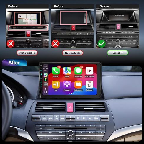 10.2 بوصة لراديو ستيريو ترقية Android 13 لـ Honda Accord 8th 2008-2013 مع Carplay Android Auto 1080p Camera/BT5.4 ((4RAM 64rom) 10.2) in Kuwait