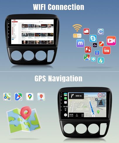 Naifay Android Car Stereo Radio for Honda CRV 1997 1998 1999 2000 2001 مع Carplay Android Auto ، شاشة تعمل باللمس 9 بوصة لـ Honda CRV Stereo Stereo Bluetooth GPS WiFi SWC FM Camera (Manual A/C) in Saudi Arabia