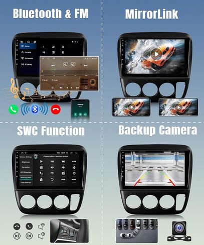 Naifay Android Car Stereo Radio for Honda CRV 1997 1998 1999 2000 2001 مع Carplay Android Auto ، شاشة تعمل باللمس 9 بوصة لـ Honda CRV Stereo Stereo Bluetooth GPS WiFi SWC FM Camera (Manual A/C) in Saudi Arabia