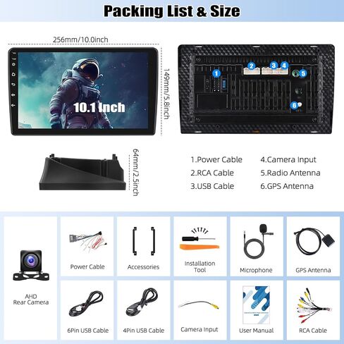 2G+64G Car Radio for Ford Explorer 2006-2010 / Mustang 2005-2009, Android 13 Car Stereo with Wireless CarPlay Android Auto 10.1" Touch Screen Radio with GPS WiFi Bluetooth FM Radio HD Backup Camera in Saudi Arabia