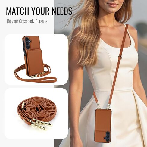علبة هاتف ASUWISH لـ Samsung Galaxy A54 5G Wallet Cell Cover مع حامي الشاشة الزجاجية المعصم حزام Crossbody RFID حظر بطاقة الائتمان A545G A 54 54A 4G G5 SM A546U نساء بني بني in Saudi Arabia