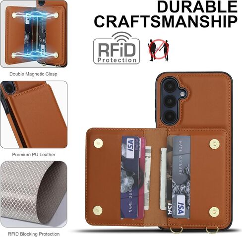 علبة هاتف ASUWISH لـ Samsung Galaxy A54 5G Wallet Cell Cover مع حامي الشاشة الزجاجية المعصم حزام Crossbody RFID حظر بطاقة الائتمان A545G A 54 54A 4G G5 SM A546U نساء بني بني in Saudi Arabia