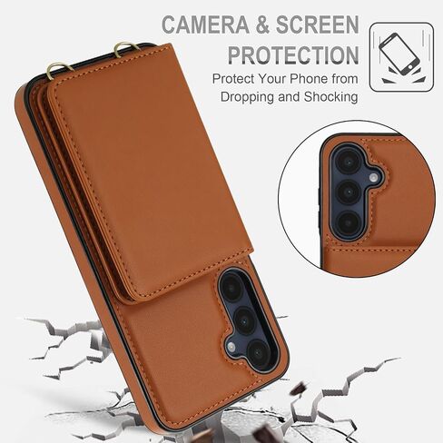 علبة هاتف ASUWISH لـ Samsung Galaxy A54 5G Wallet Cell Cover مع حامي الشاشة الزجاجية المعصم حزام Crossbody RFID حظر بطاقة الائتمان A545G A 54 54A 4G G5 SM A546U نساء بني بني in Saudi Arabia