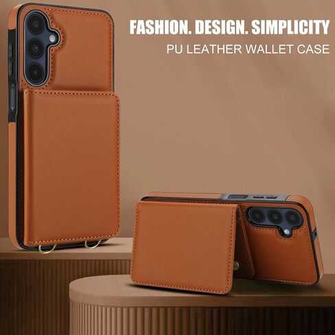 علبة هاتف ASUWISH لـ Samsung Galaxy A54 5G Wallet Cell Cover مع حامي الشاشة الزجاجية المعصم حزام Crossbody RFID حظر بطاقة الائتمان A545G A 54 54A 4G G5 SM A546U نساء بني بني in Saudi Arabia