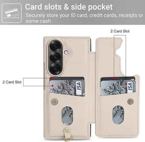 Wallet Case for Samsung Galaxy Z Fold 7,Fashion Girls Women Leather Case with Crossbody Lanyard Strap & Wrist Strap Shockproof Protection Cover,Black,Z Fold 7 in Saudi Arabia