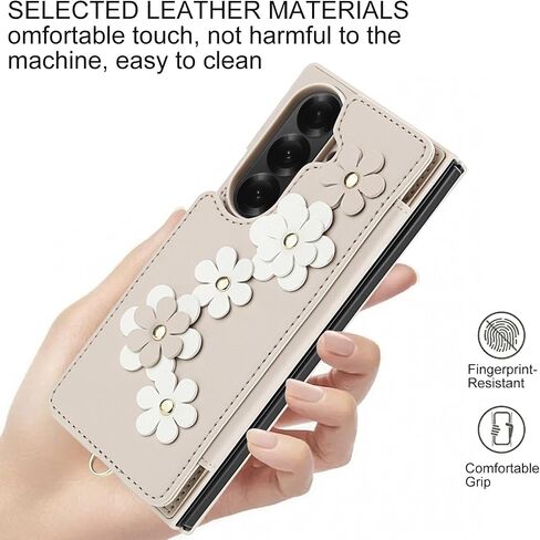Wallet Case for Samsung Galaxy Z Fold 7,Fashion Girls Women Leather Case with Crossbody Lanyard Strap & Wrist Strap Shockproof Protection Cover,Black,Z Fold 7 in Saudi Arabia