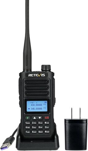 Retevis RA79 Ham Radio, Dual Band Two Way Radio, Long Range Walkie Talkies, Aviation Receive, NOAA, FM, USB-C Rechargeable 2 Way Radio, Portable Walkie Talkie for Radio Amateur(1 Pack) in Kuwait
