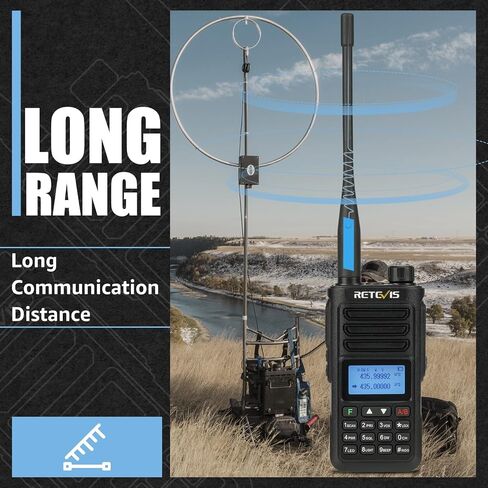 Retevis RA79 Ham Radio, Dual Band Two Way Radio, Long Range Walkie Talkies, Aviation Receive, NOAA, FM, USB-C Rechargeable 2 Way Radio, Portable Walkie Talkie for Radio Amateur(1 Pack) in Kuwait