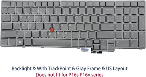 بُعزّف بانيات Backlit Laptop لوحة مفاتيح Lenovo ThinkPad P16 Gen 1 Type 21d6 21d7 & P16 Gen 2 Type 21fa 21fb US Layout with trackpoint 5n21f39320 5n21f39357 in Kuwait