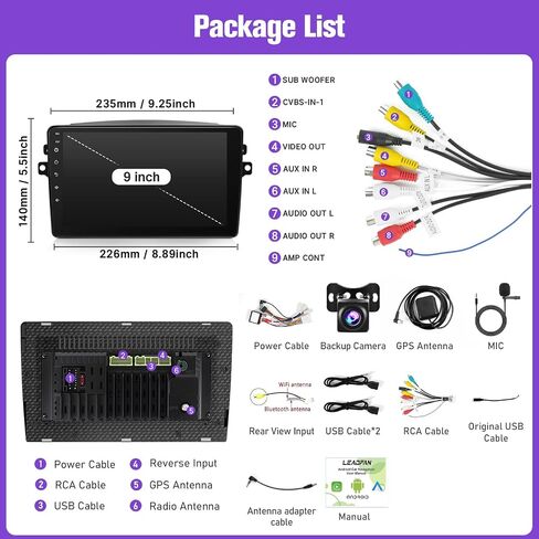 سيارات راديو سيار ستيريو لتويوتا سيينا 2004 2005 2006 2007 2008 2010 ، Android 11 2G+32G Carplay Android Auto ، شاشة تعمل باللمس 9 بوصة ، GPS ، FM ، الكاميرا الاحتياطية (مع J.B.L & Large Screen (2G+32G)) in Saudi Arabia