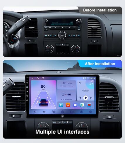 ترقية راديو ستيريو للسيارة التي تعمل باللمس لـ Chevy Silverado 2007-2013 GMC Sierra Yukon Buick Enclude Unction Unit Present Practed in Carplay Android Auto (10 "2G+64G) in Saudi Arabia