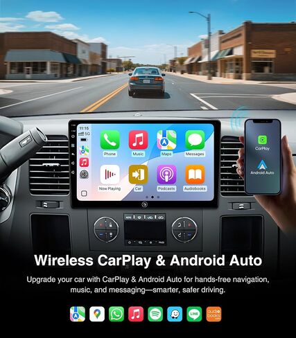 ترقية راديو ستيريو للسيارة التي تعمل باللمس لـ Chevy Silverado 2007-2013 GMC Sierra Yukon Buick Enclude Unction Unit Present Practed in Carplay Android Auto (10 "2G+64G) in Saudi Arabia