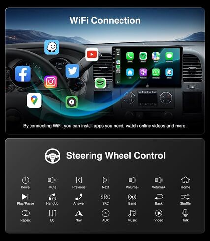 ترقية راديو ستيريو للسيارة التي تعمل باللمس لـ Chevy Silverado 2007-2013 GMC Sierra Yukon Buick Enclude Unction Unit Present Practed in Carplay Android Auto (10 "2G+64G) in Saudi Arabia