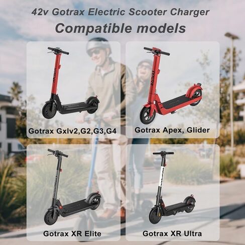 42V 2A شاحن سكوتر عالمي لـ Hoverboard مع مقابس 7-in-1-استبدال شاحن الدراجات البخارية الكهربائية لـ Razor و Jetson و Gotrax و Segway و Bird & More (10S 36V/42V Lithium Battery) in Kuwait