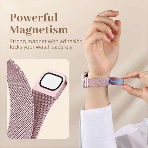 JKD Slim Metal Band Compatible with Apple Watch Bands for Women 40mm 42mm 46mm 44mm 45mm 41mm 38mm 49mm, Diamond X-Shape Stainless Steel Magnetic Strap for iWatch SE Series 10/9/8/7/6/5/4/3/2/1/Ultra in Kuwait