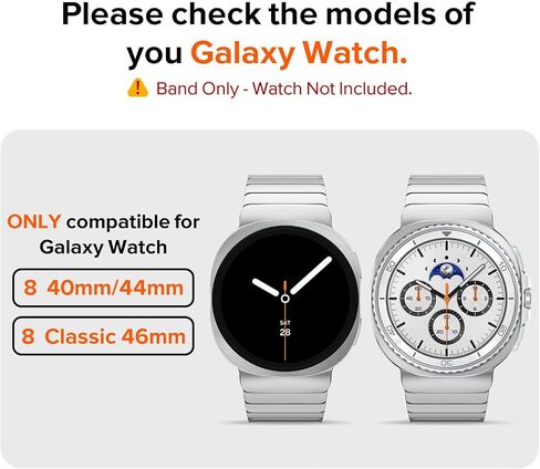 KADES Stainless Steel Band Compatible with Galaxy Watch 8 Classic 46mm/ Galaxy Watch 8 40mm 44mm/ Ultra 47mm, Solid Metal Link Bracelet with Butterfly Clasp, Classic Business Band for Galaxy Watch in Kuwait