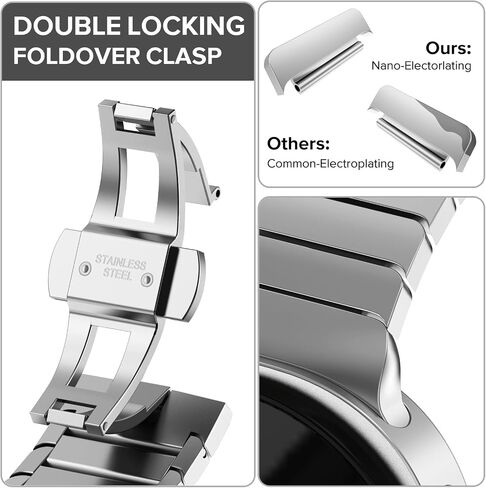 KADES Stainless Steel Band Compatible with Galaxy Watch 8 Classic 46mm/ Galaxy Watch 8 40mm 44mm/ Ultra 47mm, Solid Metal Link Bracelet with Butterfly Clasp, Classic Business Band for Galaxy Watch in Kuwait