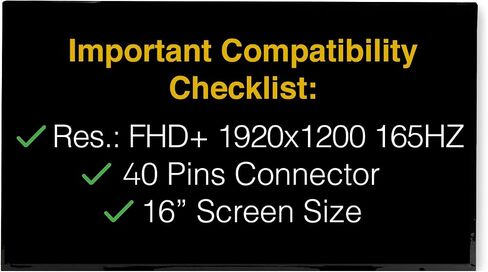 Replacement Screen for NV160WUM-NY2 V8.0 40 Pins FHD+ 1920x1200 Matte LCD LED Display with Tools & Tape in Saudi Arabia