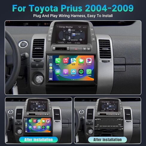 Radio Leadfan Car Play Radio Toyota Prius 2004 2005 2006 2007 2009 2009 Car Stereo Apple Carplay & Android Auto ، 9 "IPS Touch Screen for Prius GPS Navigation WiFi BT FM Receiver Camera (JBL) in Kuwait