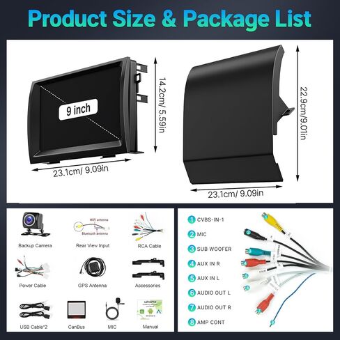 Radio Leadfan Car Play Radio Toyota Prius 2004 2005 2006 2007 2009 2009 Car Stereo Apple Carplay & Android Auto ، 9 "IPS Touch Screen for Prius GPS Navigation WiFi BT FM Receiver Camera (JBL) in Kuwait