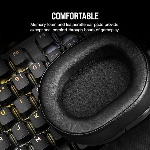 Corsair HS55 Wireless Core Gaming Headset - Low -Colorency 2.4Ghz ، يصل إلى 50 قدمًا من مجموعة Bluetooth ، البناء الخفيف الوزن ، دعم Tempest 3D Audiotech على PS5 ، ميكروفون متعدد الاتجاهات - أسود (متجدد) (متجدد) in Kuwait