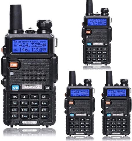 Baofeng UV-5R Dual Band Two Way Radio Handheld Ham Radio Long Range Walkie Talkies Pack of 4 for Hiking Camping Skiing Trip (Black) in Saudi Arabia