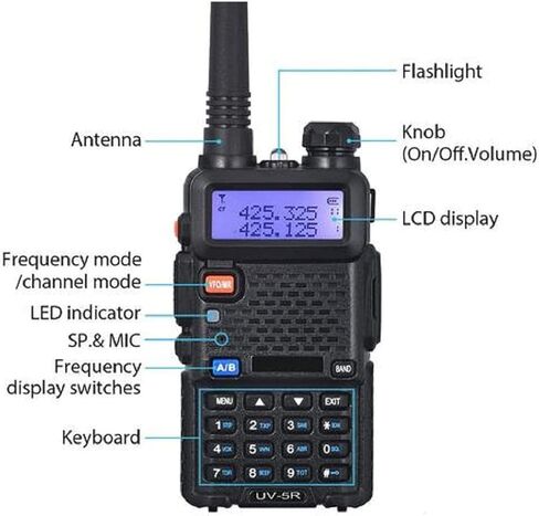 Baofeng UV-5R Dual Band Two Way Radio Handheld Ham Radio Long Range Walkie Talkies Pack of 4 for Hiking Camping Skiing Trip (Black) in Saudi Arabia
