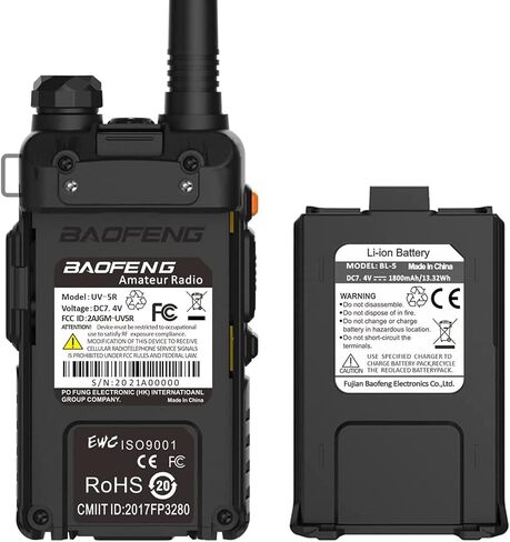 Baofeng UV-5R Dual Band Two Way Radio Handheld Ham Radio Long Range Walkie Talkies Pack of 4 for Hiking Camping Skiing Trip (Black) in Saudi Arabia