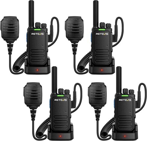 RETEVIS MATETALK B4 Walkie Talkies مع ميكروفون في الكتف مقاوم للماء ، إلغاء ضوضاء الراديو 2 ، وشحن USB-C ، وأجهزة الراديو الوعرة لركلز في موقع البناء الكهربائي (4 عبوات) in Saudi Arabia