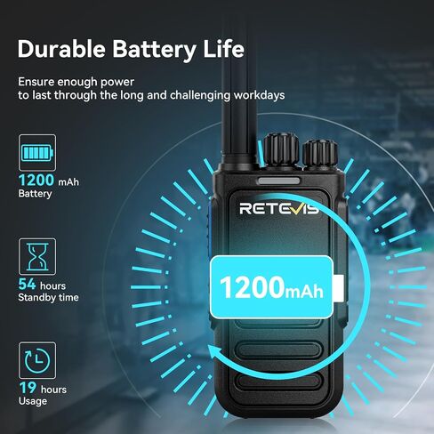 RETEVIS MATETALK B4 Walkie Talkies مع ميكروفون في الكتف مقاوم للماء ، إلغاء ضوضاء الراديو 2 ، وشحن USB-C ، وأجهزة الراديو الوعرة لركلز في موقع البناء الكهربائي (4 عبوات) in Saudi Arabia
