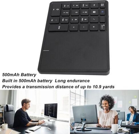 لوحة المفاتيح اللاسلكية الرقمية ، 22 مفتاحًا 2.4 جيجاهرتز USB لوحة لاسلكية محمولة مع لوحة اللمس ، للكمبيوتر المحمول ، الكمبيوتر الشخصي ، سطح المكتب ، دفتر ملاحظات ، متوافق مع الفوز ، لنظام التشغيل iOS ، لنظام Android ، لنظام التشغيل OS X in Kuwait