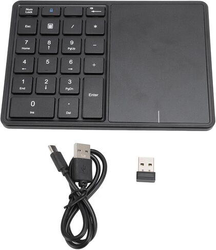 لوحة المفاتيح اللاسلكية الرقمية ، 22 مفتاحًا 2.4 جيجاهرتز USB لوحة لاسلكية محمولة مع لوحة اللمس ، للكمبيوتر المحمول ، الكمبيوتر الشخصي ، سطح المكتب ، دفتر ملاحظات ، متوافق مع الفوز ، لنظام التشغيل iOS ، لنظام Android ، لنظام التشغيل OS X in Kuwait