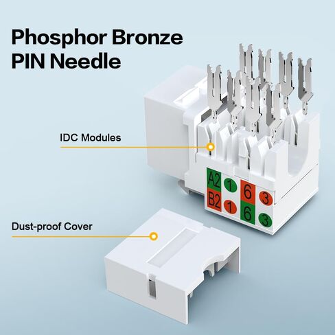 CAT6 RJ45 Keystone Jack Keystone Jack 90 ° Ethernet Punch Down Meystone Modules 50Pack in Kuwait