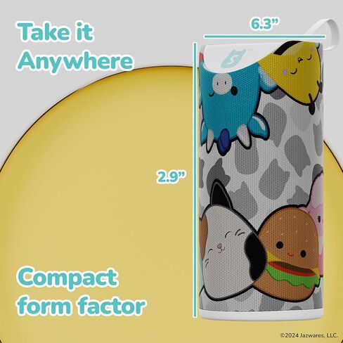Squishmallows Wireless Bluetooth Speaker - Splashproof Rechargeable Wireless Speaker With 3 Hours Playtime/SD Slot/FM Radio- Squishmallows Gifts for Girls, Boys, Women, Men and All Squish Squad Fans in Saudi Arabia