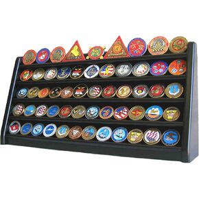 5 Rows Challenge Coin Holder Display Stand, Solid Wood, Mahogany Finish (COIN5-MAH) in Kuwait
