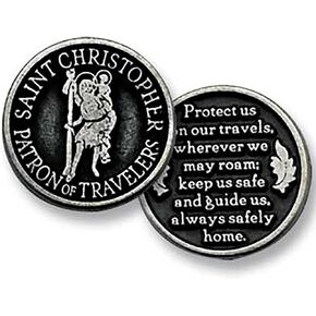 Cathedral Art Saint Christopher Pocket Token, 1-Inch,White, Sand
